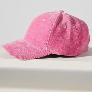 Anthropologie Pink Corduroy Baseball Cap